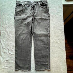 Loft Outlet Black Washed Finish Straight Leg Cropped Jeans - Size 14